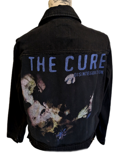 Womens The Cure black denim jacket - size XL