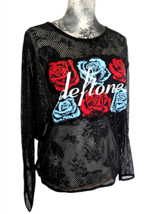Womens mesh DEFTONES top- Large