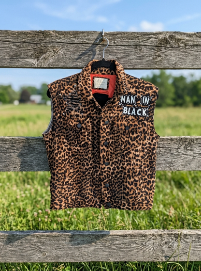 Womens Leopard print Johnny Cash vest- Med