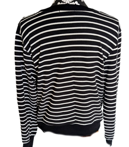 Womens Dead Kennedy's striped sweater with chain- size Large