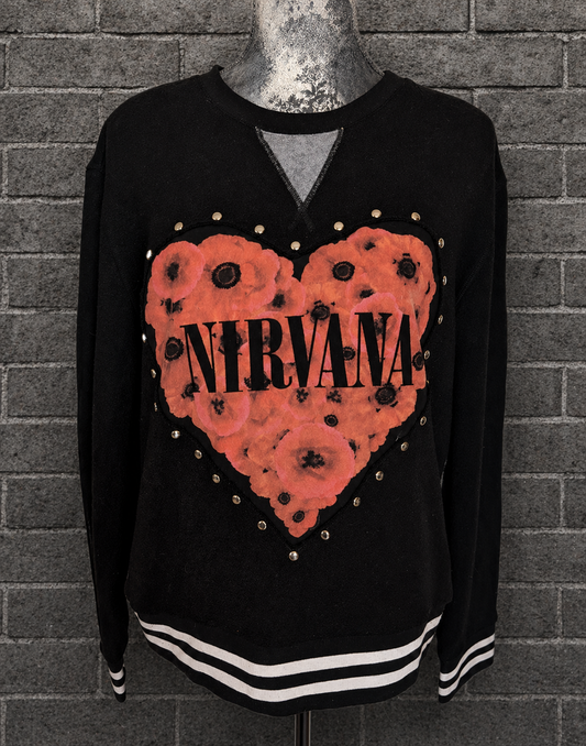 Womens Heart Shaped NIRVANA sweater - size XL