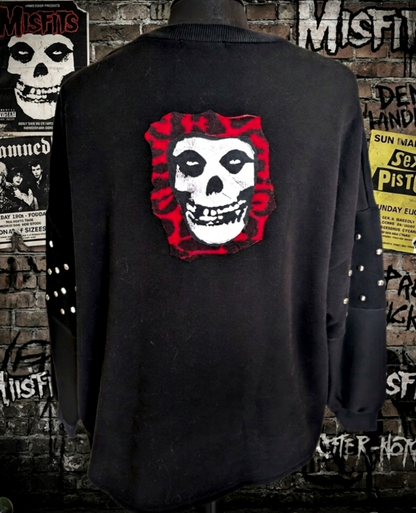 Womens reworked MISFITS studded sweatshirt - size XL