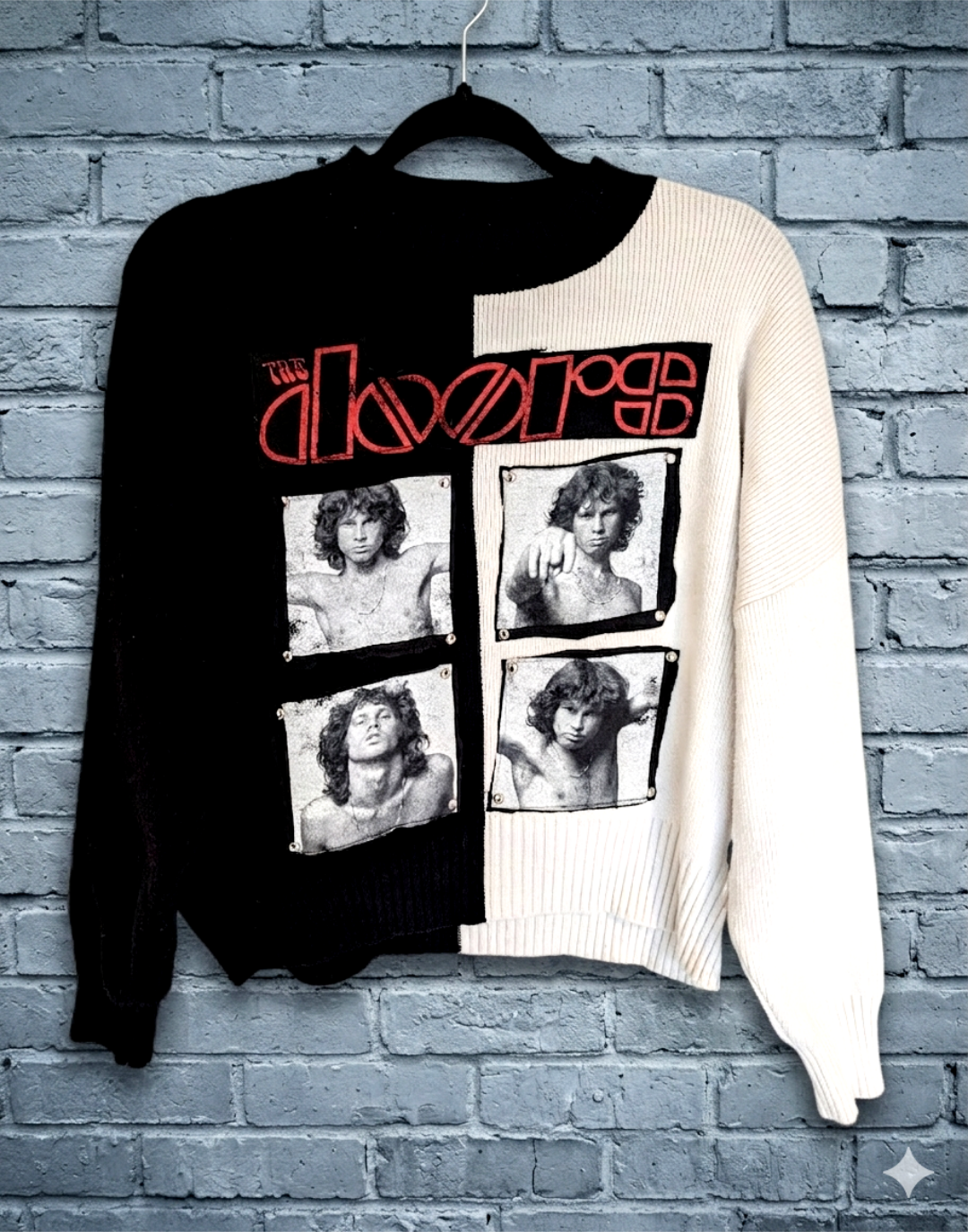 Womens The Doors split sweater with back graphics - size S/ M