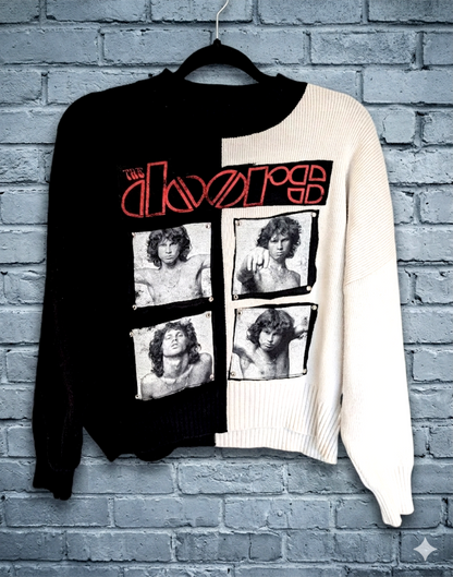 Womens The Doors split sweater with back graphics - size S/ M