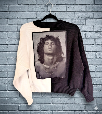 Womens The Doors split sweater with back graphics - size S/ M