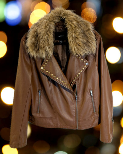 Womens faux leather Bob Dylan jacket- size XL