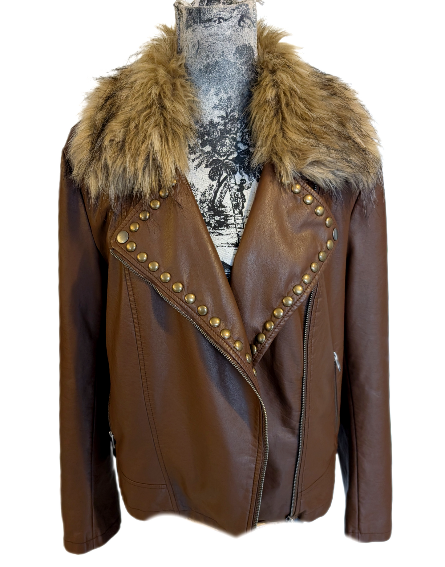 Womens faux leather Bob Dylan jacket- size XL