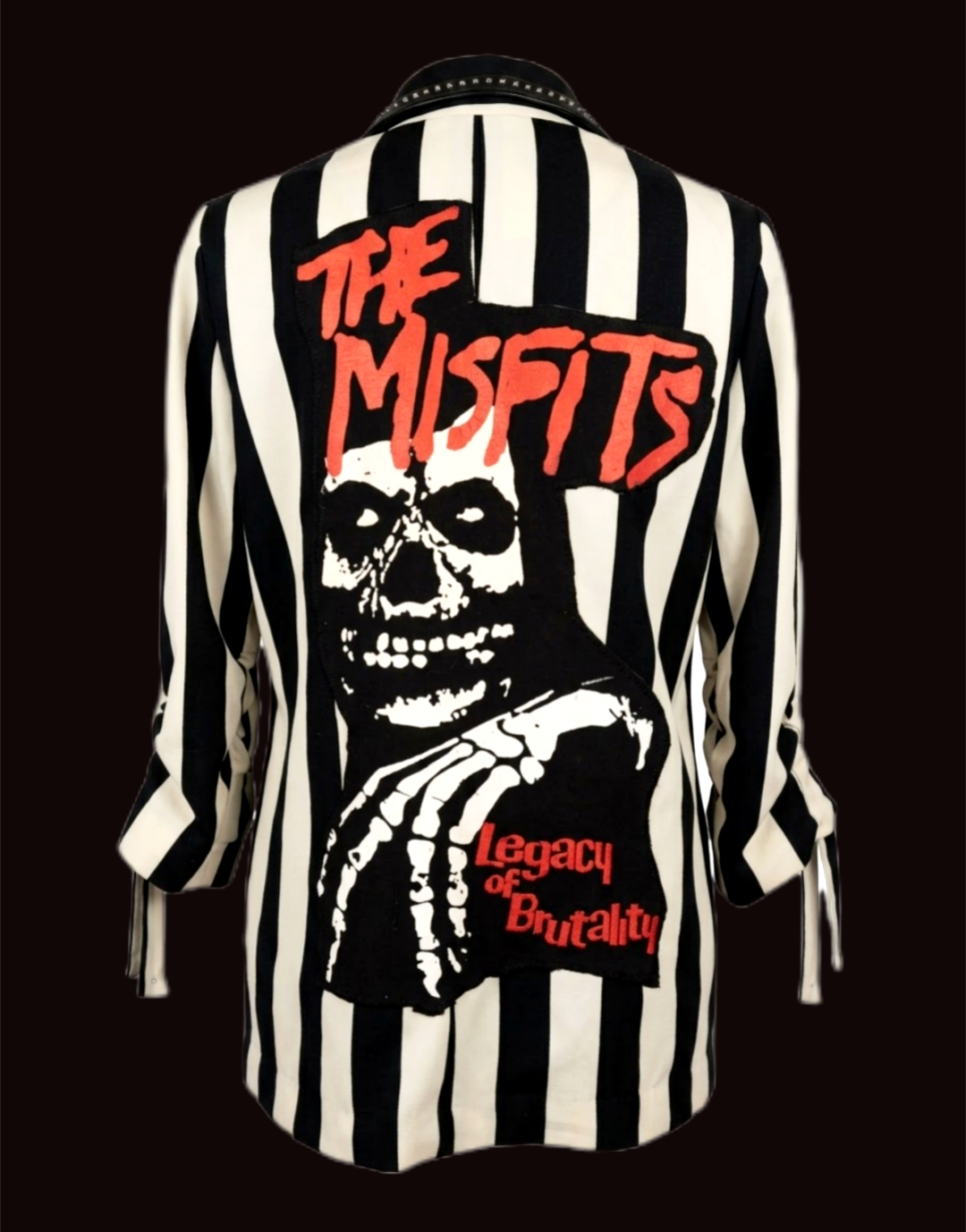 Womens striped MISFITS punk blazer jacket- MEDIUM