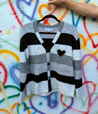 Womens striped Cardigan with Nirvana- L-XL