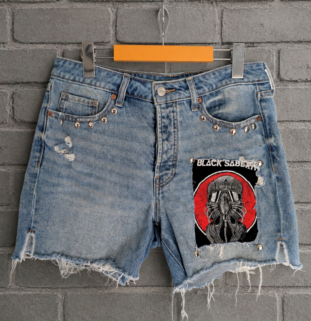 Womens Iron Maiden denim shorts- size 10