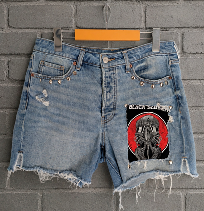 Womens Iron Maiden denim shorts- size 10