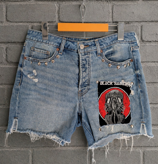 Womens Iron Maiden denim shorts- size 10