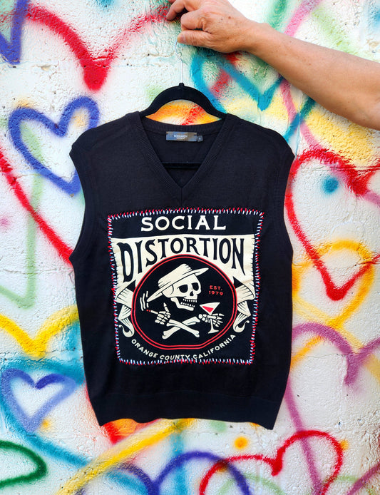 Social Distortion sweater vest- mens L/ womens L/ XL