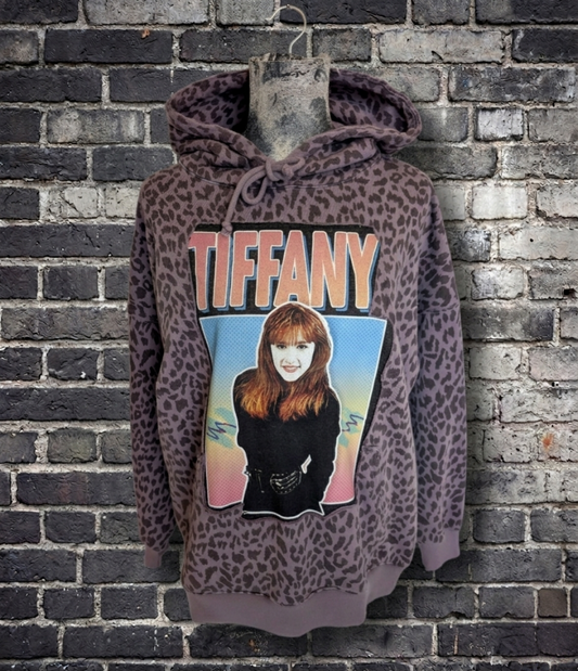 Womens TIFFANY leopard print Hoodie- size MEDIUM