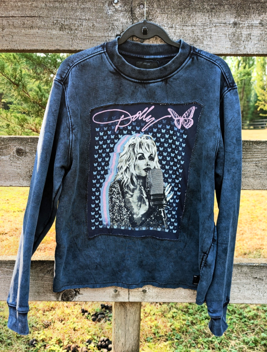 Womens Dolly Sweatshirt with Butterfly back- size L/ XL fit