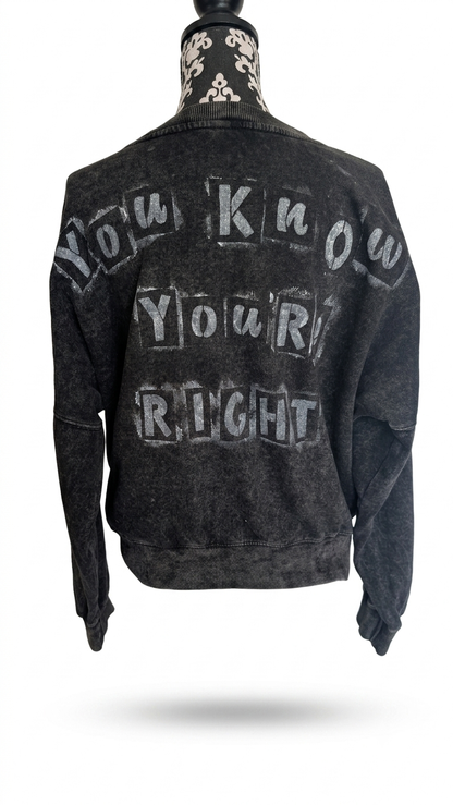 You Know You're Right Kurt sweatshirt- womens MEDIUM