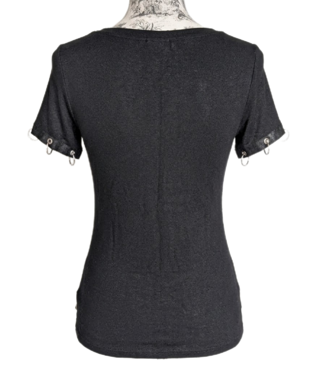 Womens Upcycled DROPKICK MURPHYS top with silver rings- size S/ M