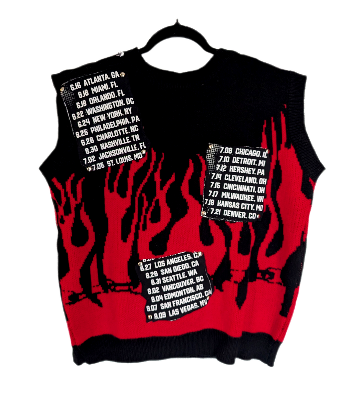 Womens plus size Motley Crue flame sweater vest- 1X