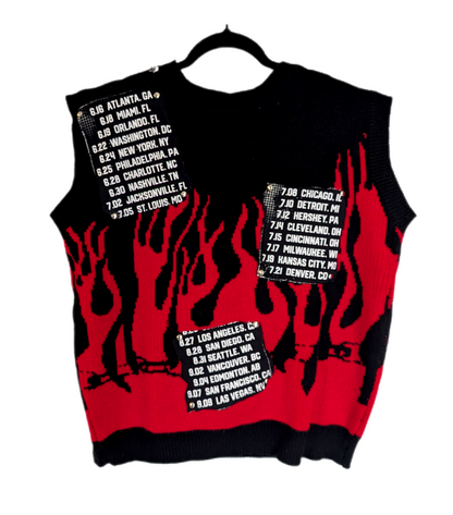 Womens plus size Motley Crue flame sweater vest- 1X