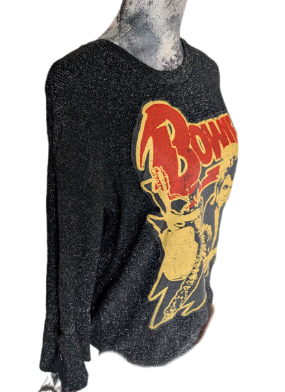 Womens sparkling metallic BOWIE sweater- size Large