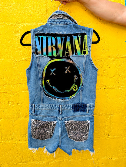 Womens NIRVANA denim romper- size L