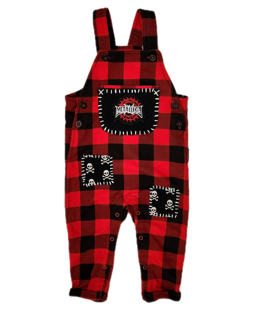 BABY/ TODDLER plaid Metallica overalls- size 18-24 mos