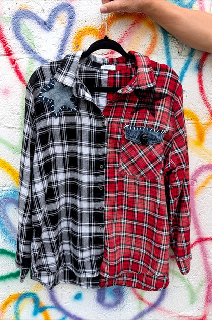 Gender Neutral 90s Grunge Greats flannel top- womens XL men's M