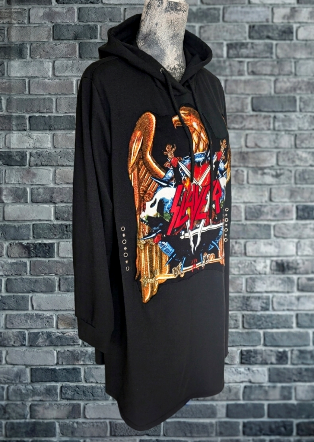 Womens SLAYER reworked Hoodie Dress- size L-XL fit