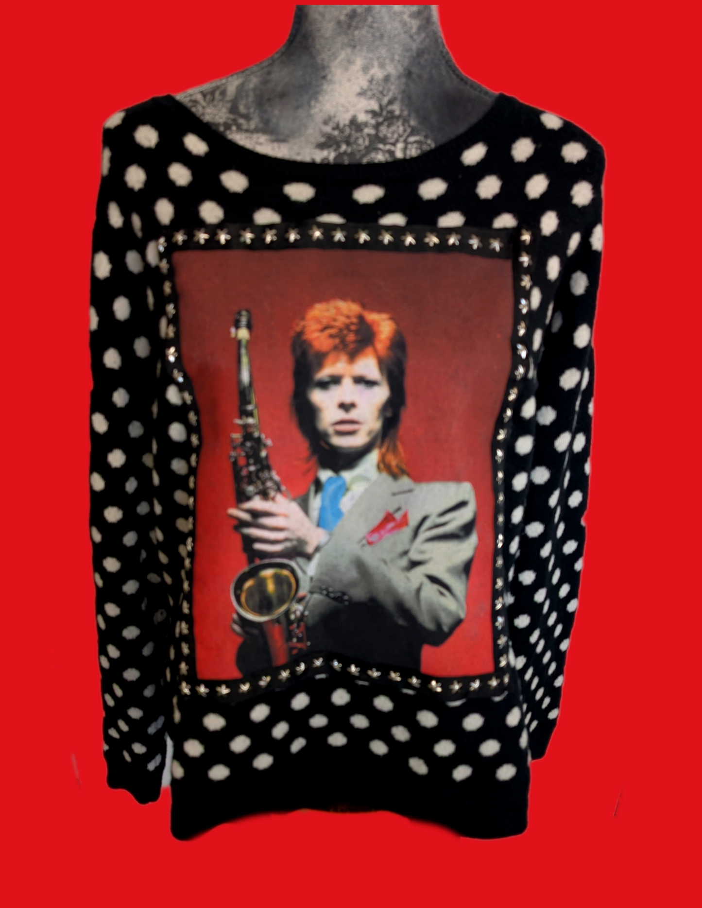 Womens Bowie Saxophone Sweater - size Large
