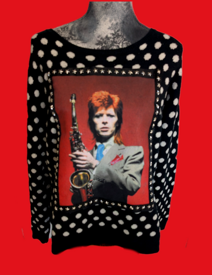 Womens Bowie Saxophone Sweater - size Large