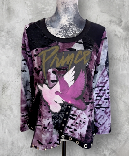 Womens PRINCE when Doves Cry top- size Large