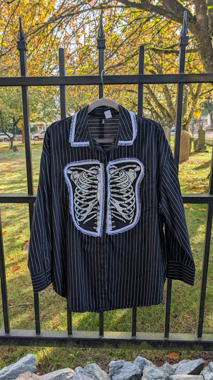 The Zombie pinstripe button up- size XL