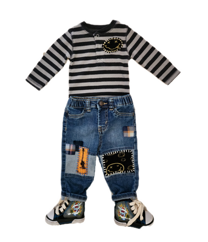 3 piece Baby Grunge rock set- size 6-9 mos