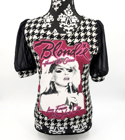 Womens BLONDIE Houndstooth top- size M/L