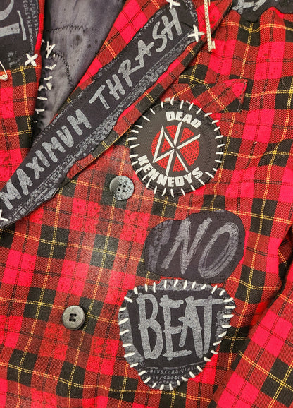 Womens plaid PUNK rock blazer- size L/ XL