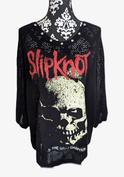 Womens black mesh style Slipknot sweater- size Large