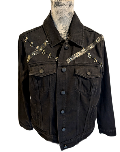 Womens The Cure black denim jacket - size XL