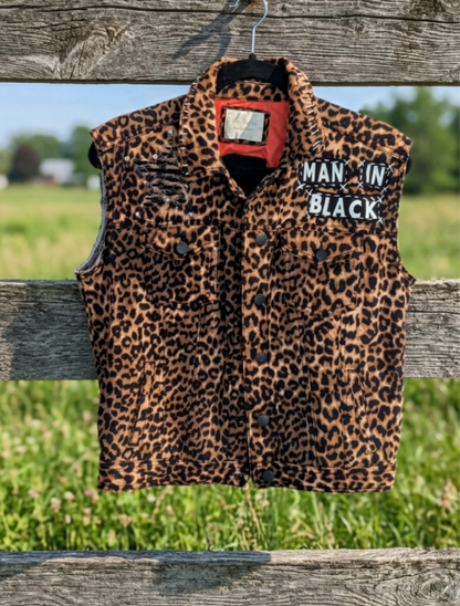 Womens Leopard print Johnny Cash vest- Med