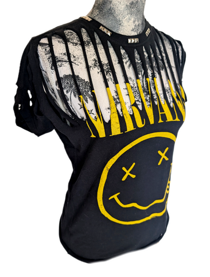 Distressed classic Nirvana tee- womens Small