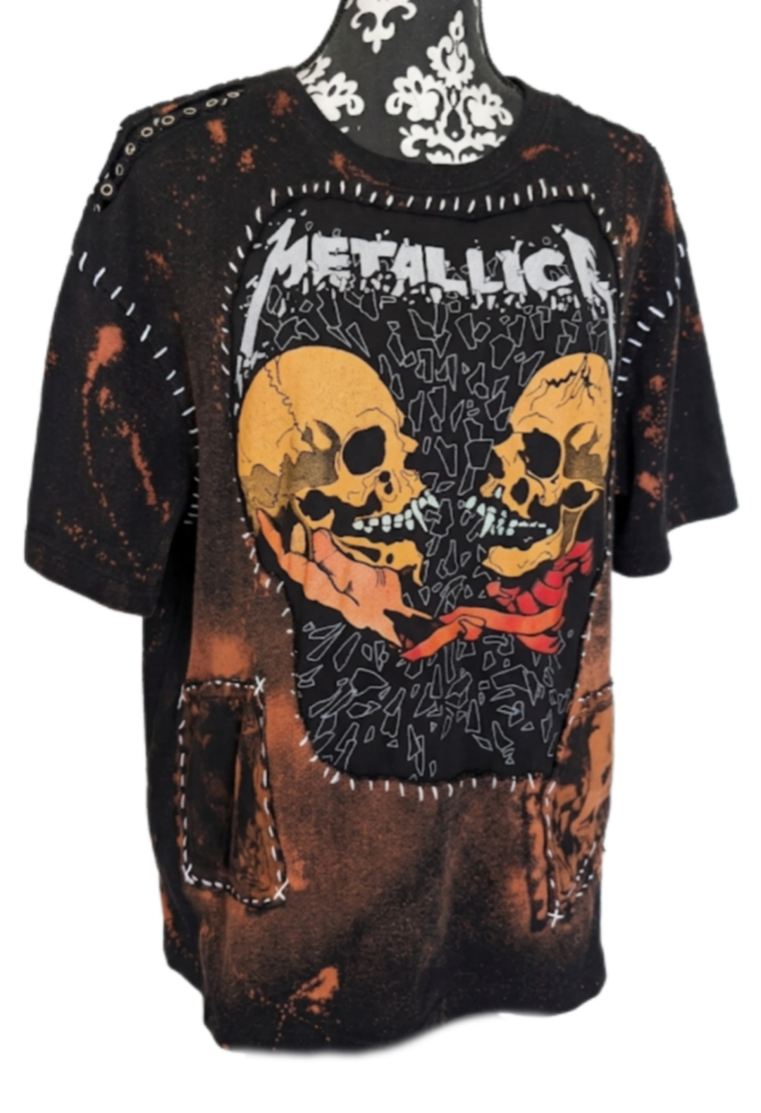 Gender Neutral METALLICA reworked sweater tee- size men's L/ womens XL