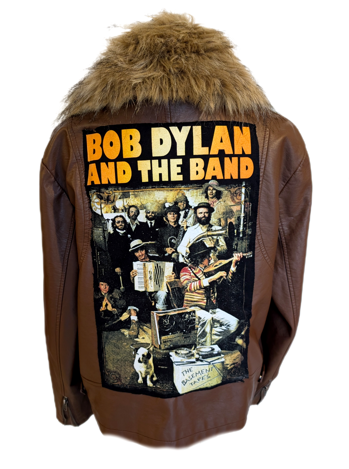 Womens faux leather Bob Dylan jacket- size XL