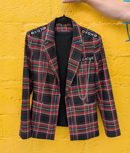 Womens plaid Motörhead metal blazer - size L