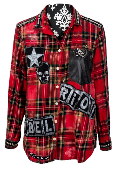 Punk Rock flannel- womens M/ Large