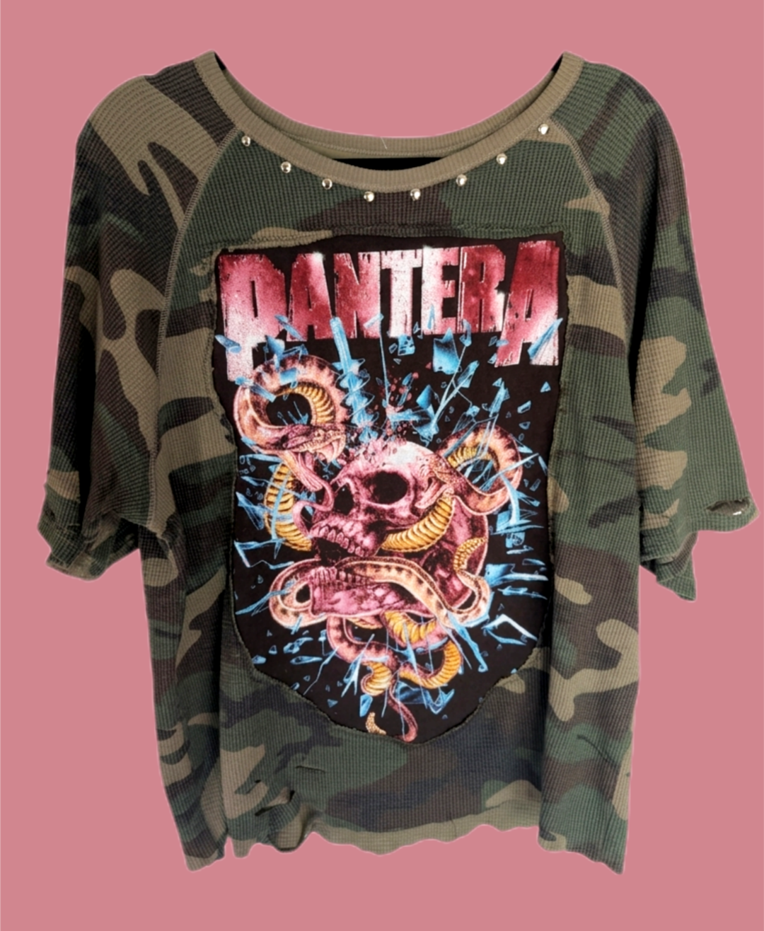 Womens camo thermal top with PANTERA - size XL